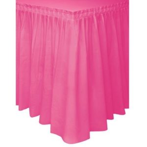 Hot Pink Self-Adhesive Plastic Table Skirt 29″x13′
