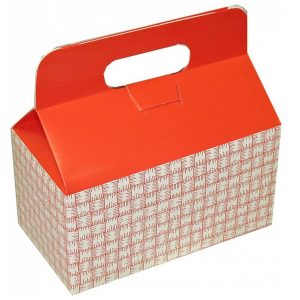 9.5″ x 5″ x 5″ Red Plaid Paperboard Barn Boxes