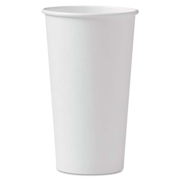 20 oz White Paper Hot Cups 50/pkg