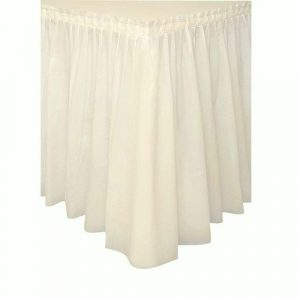 Ivory Self-Adhesive Plastic Table Skirt 29″ x 14′