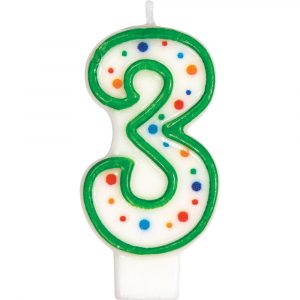 #3 Polka Dot Birthday Candle