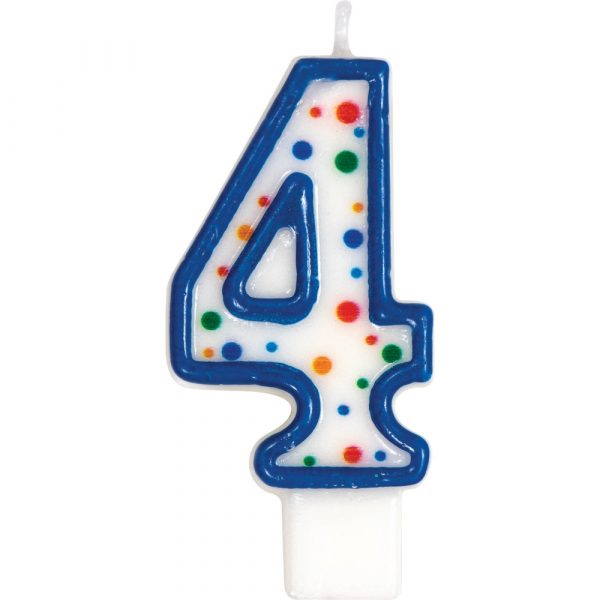 #4 Polka Dot Birthday Candle