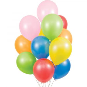 12″ Assorted Color Latex Balloons 15/pkg