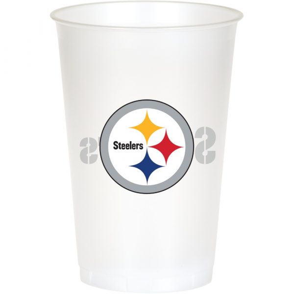 Pittsburgh Steelers 20 oz Clear Plastic Cups 8/pkg
