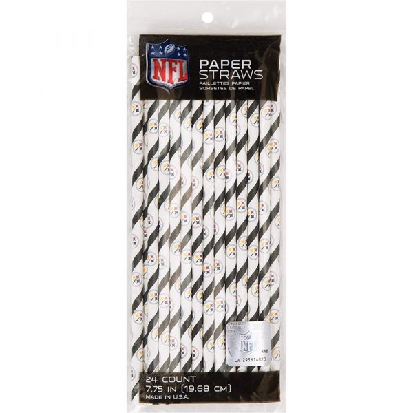 Pittsburgh Steelers 7.75″ Flex Paper Straws 24/pkg