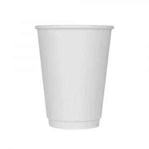 12 oz White Double Wall Paper Hot Cups 25/pkg