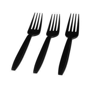 Extra Heavy Duty Black Plastic Forks 100/box