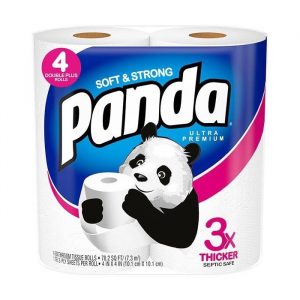 Panda Premium 2-ply Bath Tissue 4″x4″ 176 sht 4/pk