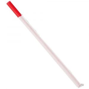 10.25″ Wrapped Red Plastic Giant Straws 300/box