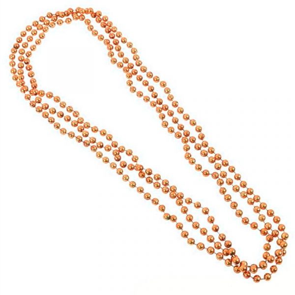33″ Orange Metallic Beads 12/pkg