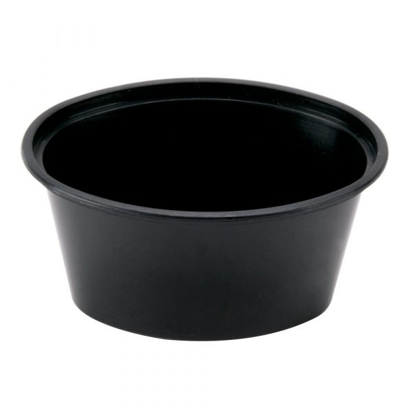 2 oz Black Plastic Portion Cups 2,500/case