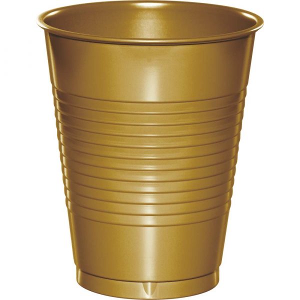 16 oz Glittering Gold Plastic Cups 20/pkg