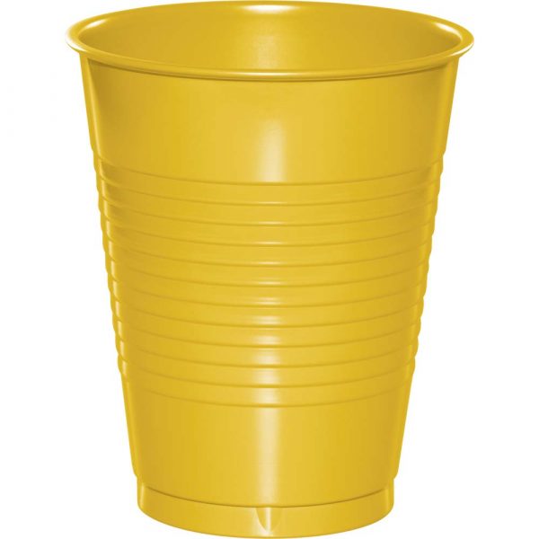 16 oz School Bus Yellow Plastic Cups 20/pkg