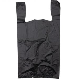1/6 Black Plastic T-Shirt Bags .51 mil 1000/case