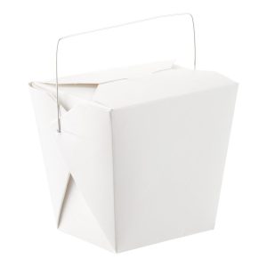 32 oz Paper Take Out Boxes w/ Wire Handle 50/pkg