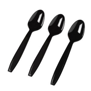 Extra Heavy Duty Black Plastic Spoons 100/box