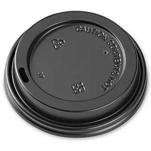 Black Sip Lids for 8 oz Hot Cups 50/pkg