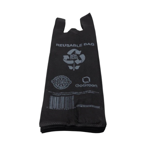 Single Bottle Black Non-Woven Reusable Bag 6x4x20