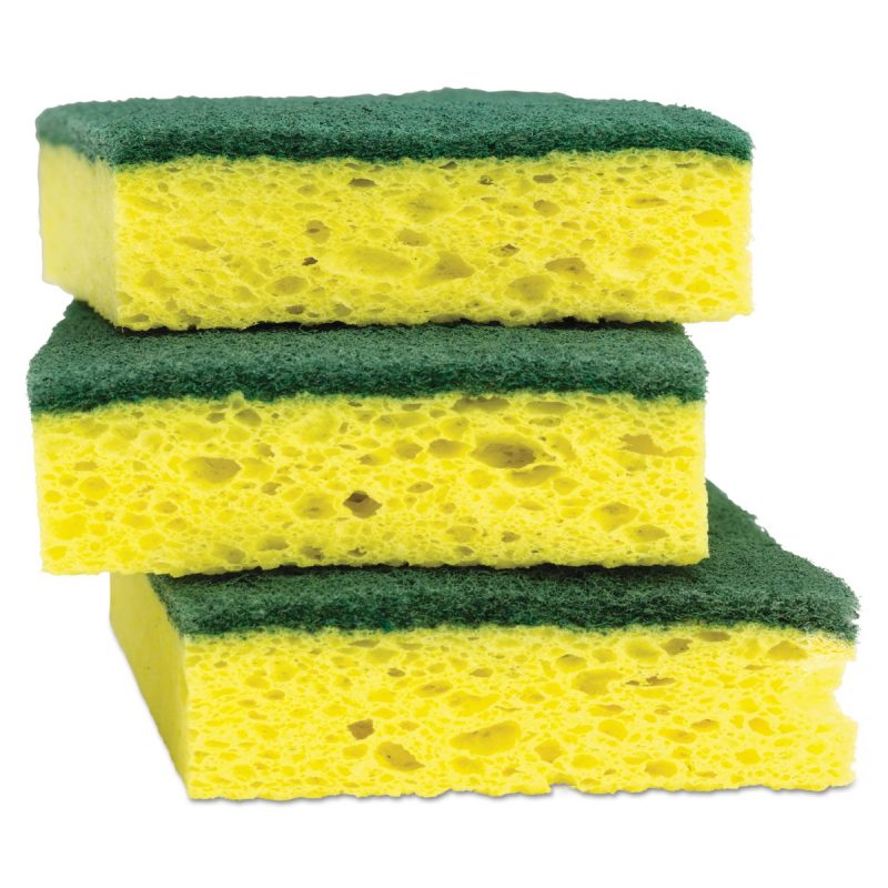 Schorin Company Green Yellow Cellulose Scrub Sponge 6 25 x3 25 schorin-company-green-yellow-cellulose-scrub-sponge-6-25-x3-25