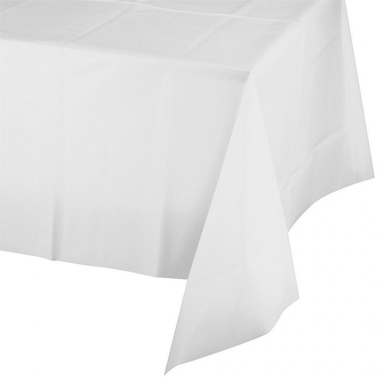 Schorin Company White 54" x 108" Heavy Duty Plastic Table Cover