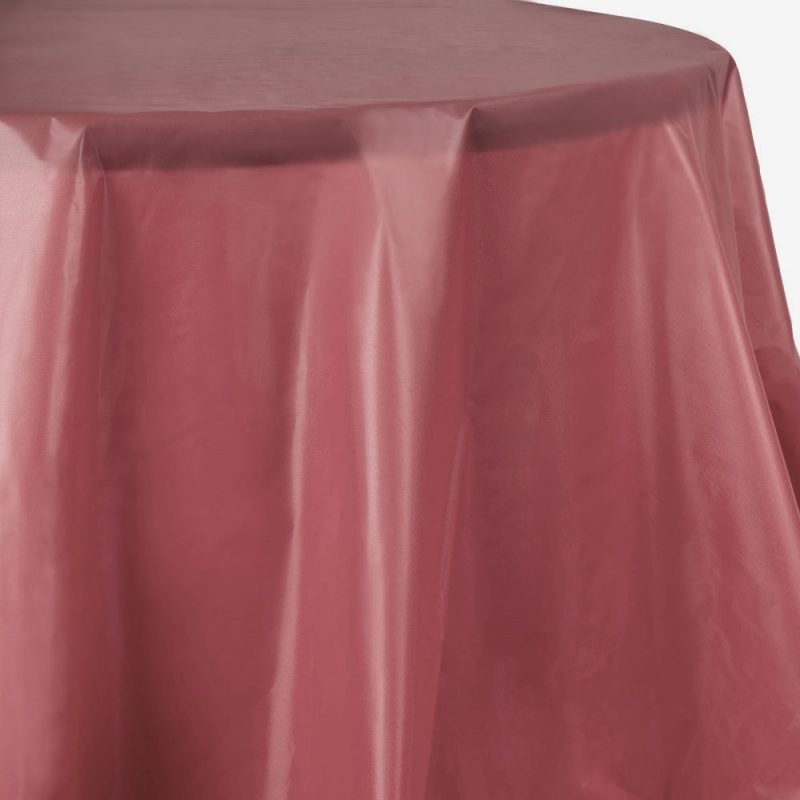 Schorin Company Burgundy 84" Round Heavy Duty Plastic Table Cover