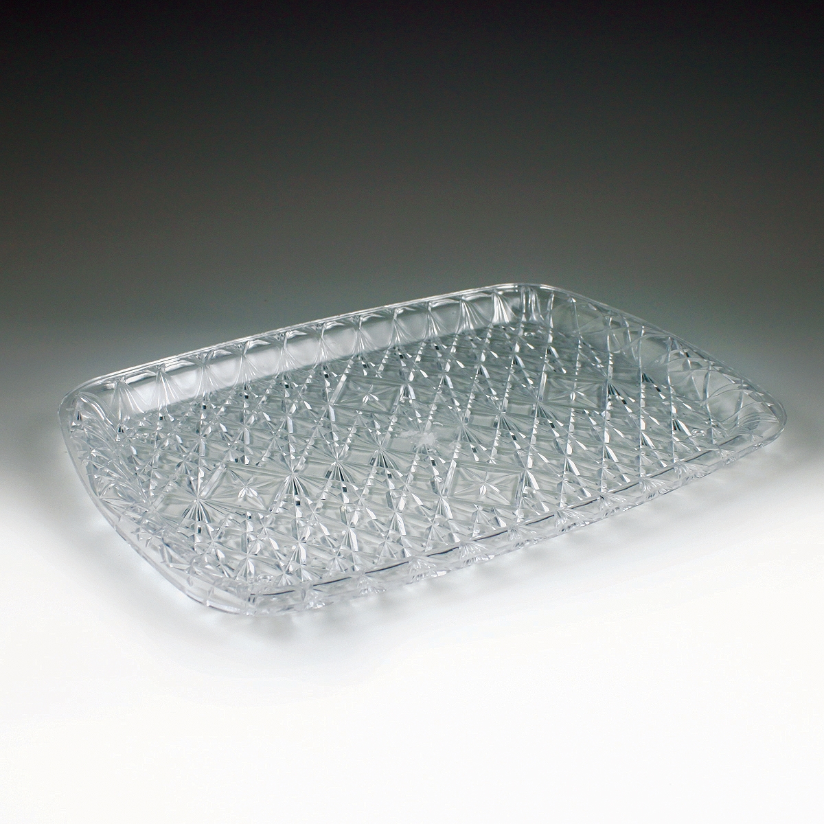 Schorin Company  14.75 x 10.75 Crystal Cut Plastic Serving Tray -  Schorin Company