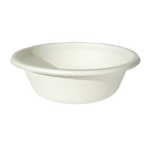 12 oz Wht Sugarcane Bagasse Bowls Narrow Base 50ct