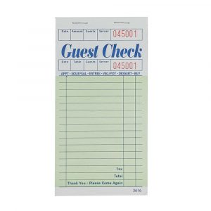 1-Part Guest Checks – White w/ Green Tint