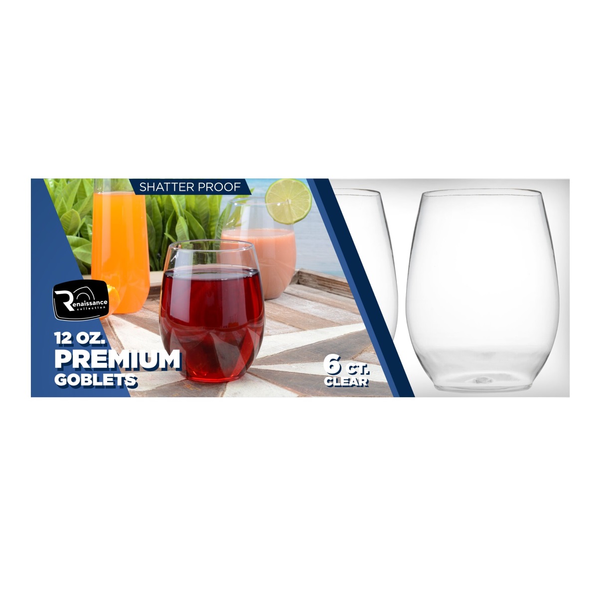 Schorin Company | 12 oz Plastic Stemless Wine Goblets 6/pkg - Schorin ...