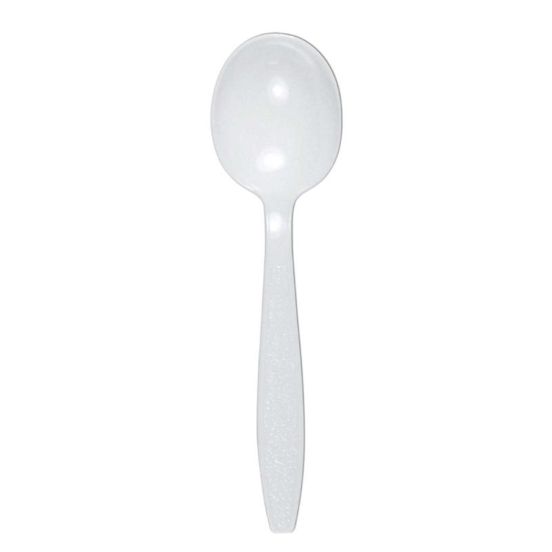 Schorin Company Heavy Duty White Plastic Soup Spoons 1000/cs Bulk