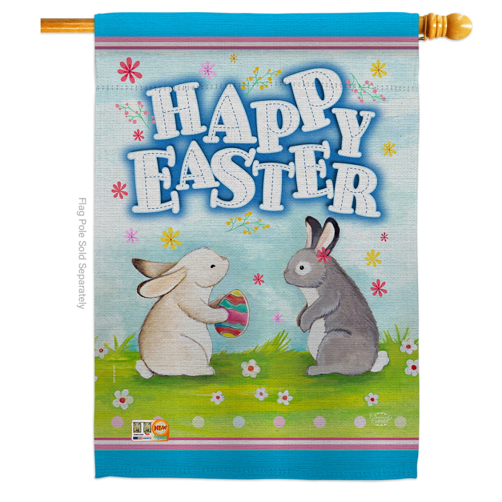 Easter Bunnies on Parade House Size Flag PR 52962 