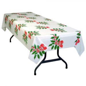 Holly Bow 40″ x 150′ HD Plastic Table Cover Roll
